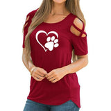 Lovely Heart Bear Paw T-Shirt