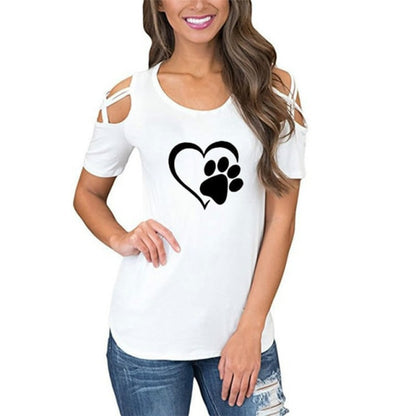 Lovely Heart Bear Paw T-Shirt