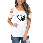 Lovely Heart Bear Paw T-Shirt