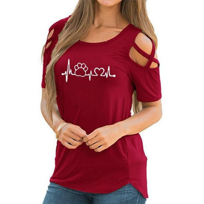 Lovely Heart Bear Paw T-Shirt