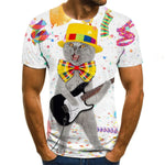 Cat Print Short Sleeve T-Shirt