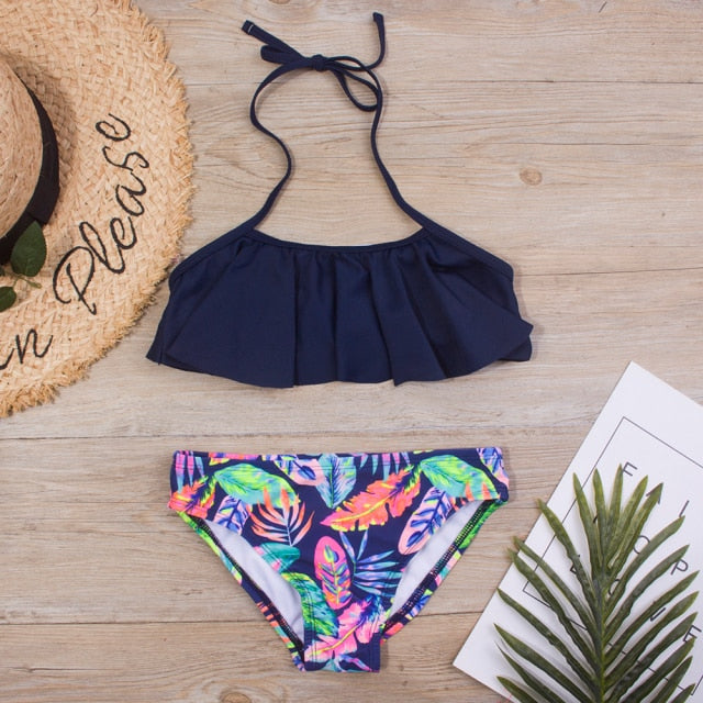 Two-Piece Halter Top Swim Suit