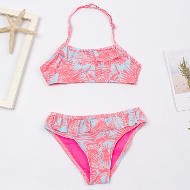 Two-Piece Halter Top Swim Suit