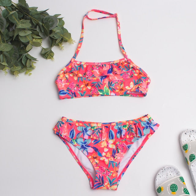 Two-Piece Halter Top Swim Suit