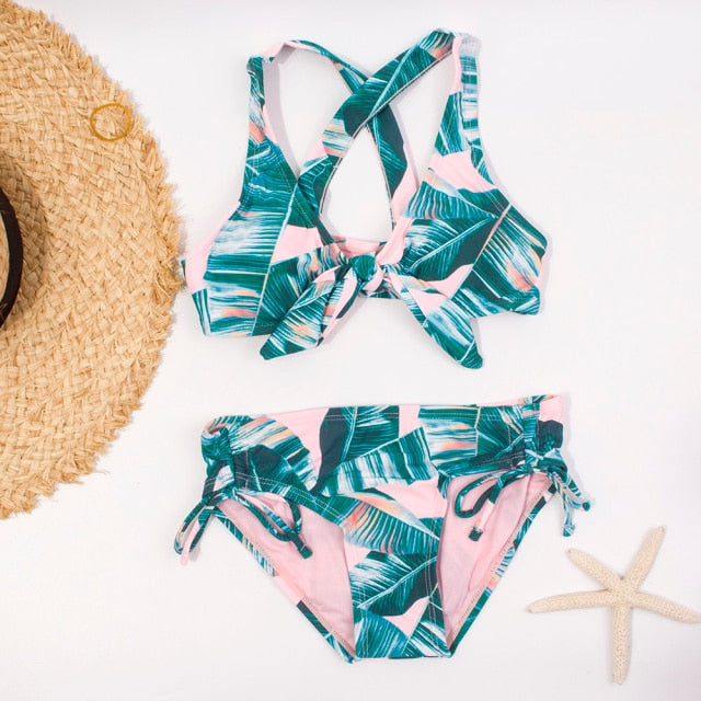 Two-Piece Halter Top Swim Suit