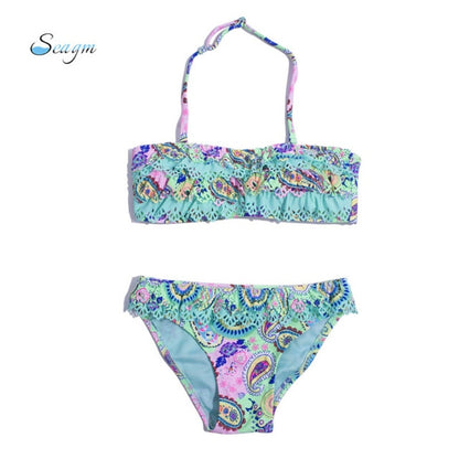 Two-Piece Halter Top Swim Suit