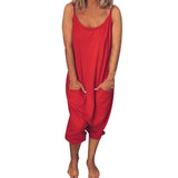 Casual Loose Solid Strap Jumpsuit