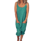 Casual Loose Solid Strap Jumpsuit