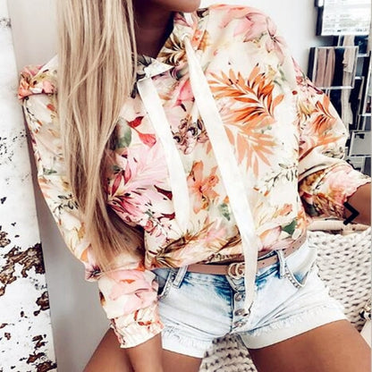 Floral Fleece Sexy Hoodie