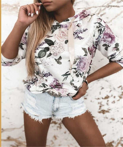 Floral Fleece Sexy Hoodie