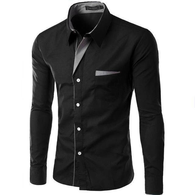 Solid Color Long Sleeve Business Shirt