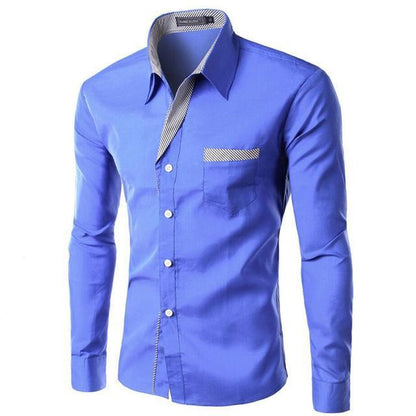Solid Color Long Sleeve Business Shirt
