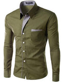Solid Color Long Sleeve Business Shirt