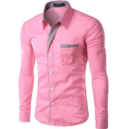 Solid Color Long Sleeve Business Shirt