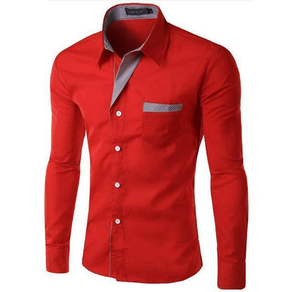 Solid Color Long Sleeve Business Shirt