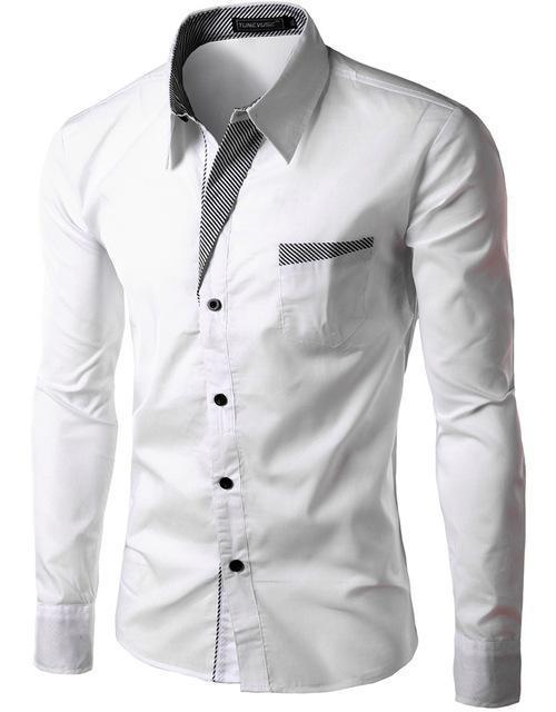 Solid Color Long Sleeve Business Shirt