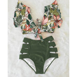High Waist Women's Ruffle Bikini Swimwear