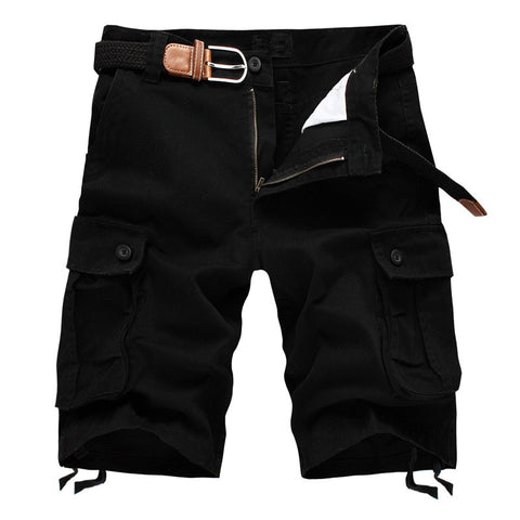 Multi Pocket Military Khaki Shorts