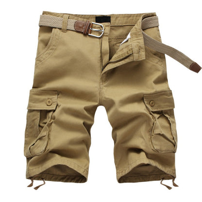 Multi Pocket Military Khaki Shorts