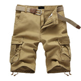 Multi Pocket Military Khaki Shorts