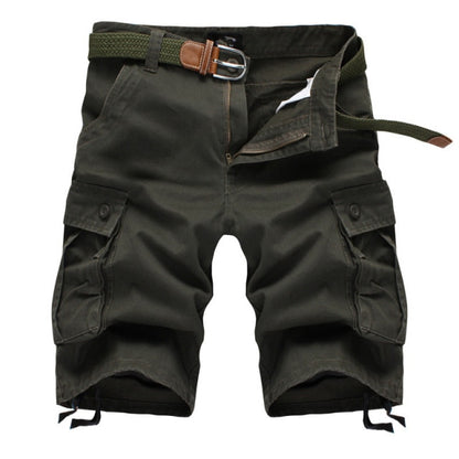 Multi Pocket Military Khaki Shorts