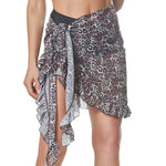 Solid Color Ruffled Lace-Up Bikini Cover Up