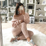 Solid Color 2 Piece Casual Jogging Suit