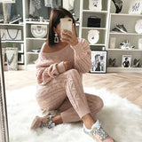 Solid Color 2 Piece Casual Jogging Suit