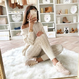 Solid Color 2 Piece Casual Jogging Suit
