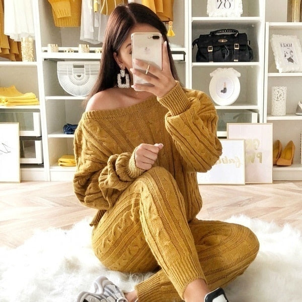 Solid Color 2 Piece Casual Jogging Suit
