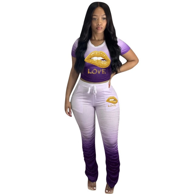 2-Piece Love T-Shirt Jogging Suit