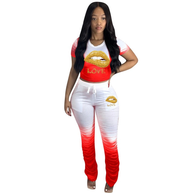 2-Piece Love T-Shirt Jogging Suit