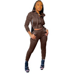 Two Piece Color Hooded Jogging Suit