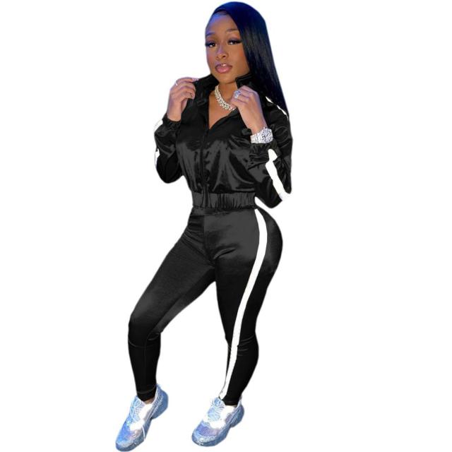 Stripe 2 Piece Fashion Jogging Set