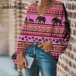 Chiffon Elephant Print Blouse