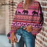 Chiffon Elephant Print Blouse