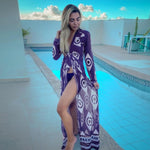 Leaf Print Bikini Beach Cover Up