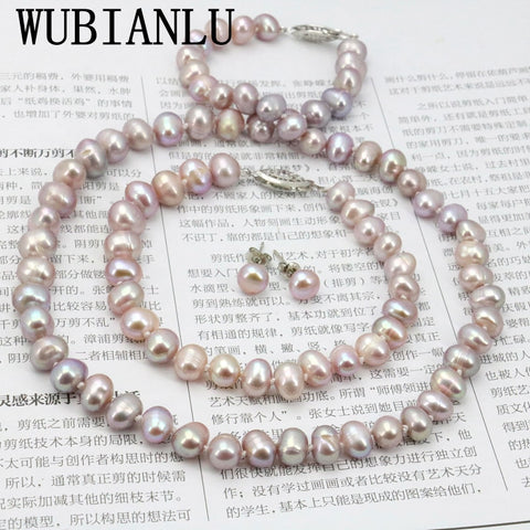 Purple Pearl Necklace Set