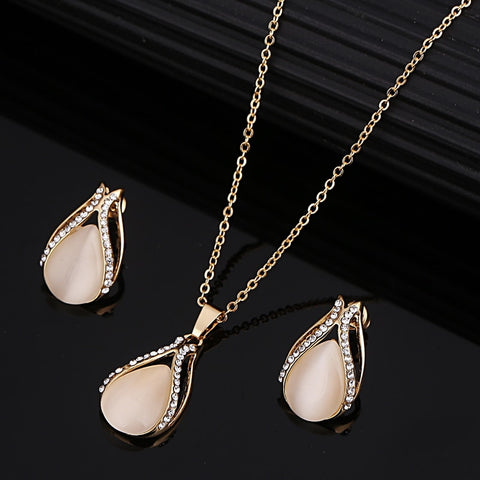 Opal Water Drop Jewelry Set