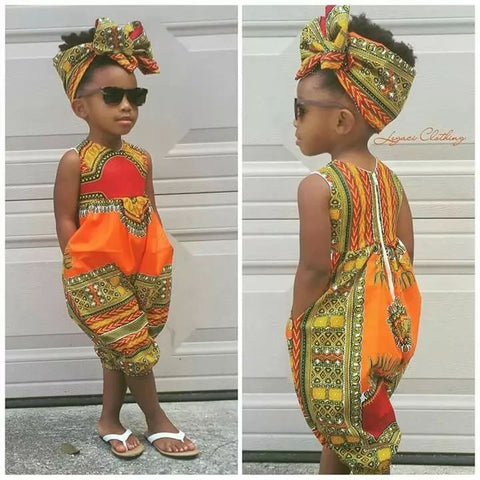 African Print Romper Set