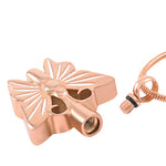 New Z276 rose gold Butterfly Cremation Jewelry Stainless Steel Memorial Urn Pendant Necklace Keepsake For Pet