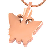 New Z276 rose gold Butterfly Cremation Jewelry Stainless Steel Memorial Urn Pendant Necklace Keepsake For Pet