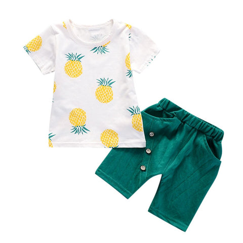 PINEAPPLE TODDLER GREEN SHORT SLEEVE SET