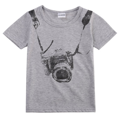 Printed Camera Short Sleeve Cotton T-Shirt