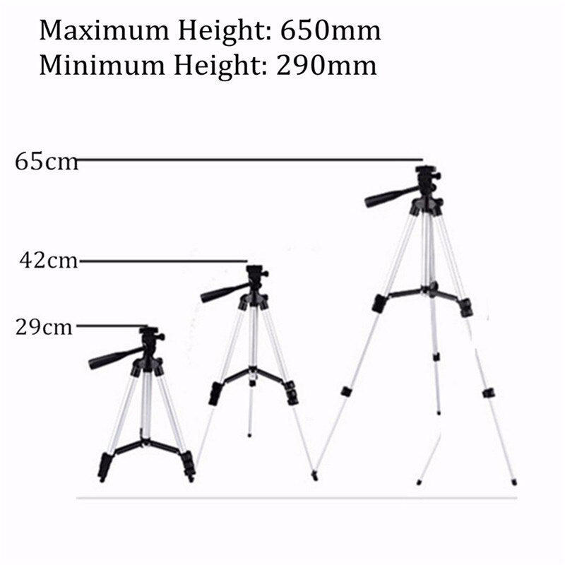Portable Tripod Stand For Mobile Phone / Camera With Mobile Phone Clip Holder For iPhone & Samsung