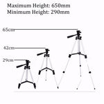 Portable Tripod Stand For Mobile Phone / Camera With Mobile Phone Clip Holder For iPhone & Samsung