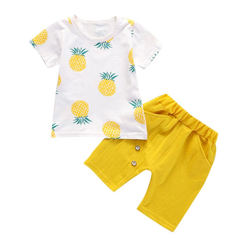 PINEAPPLE TODDLER YELLOW SHORT SLEEVE SET