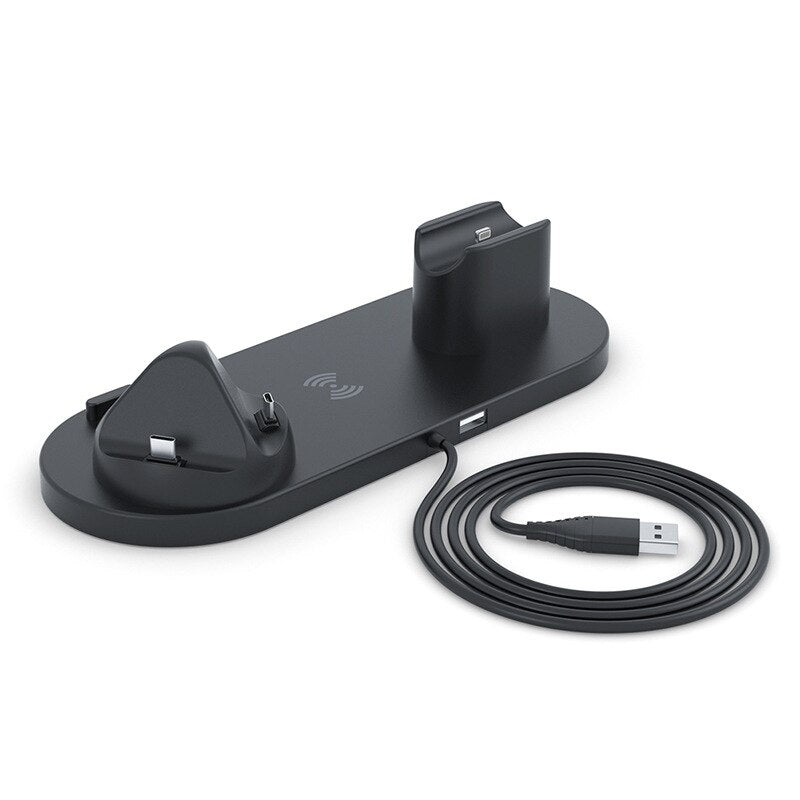 Universal 6-in-1 Wireless Mobile Charging Dock For iPhone & Samsung
