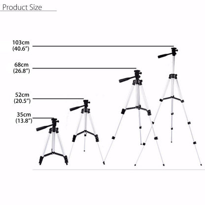 Portable Tripod Stand For Mobile Phone / Camera With Mobile Phone Clip Holder For iPhone & Samsung